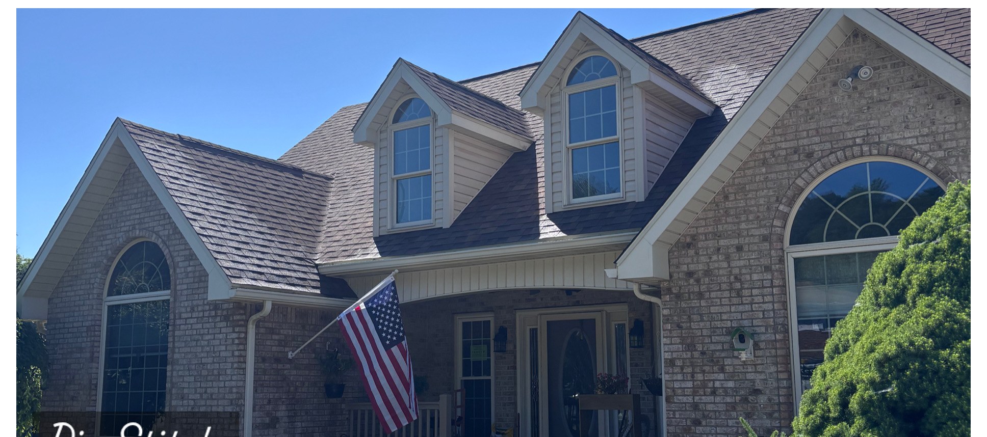 Brick home & roof soft wash after