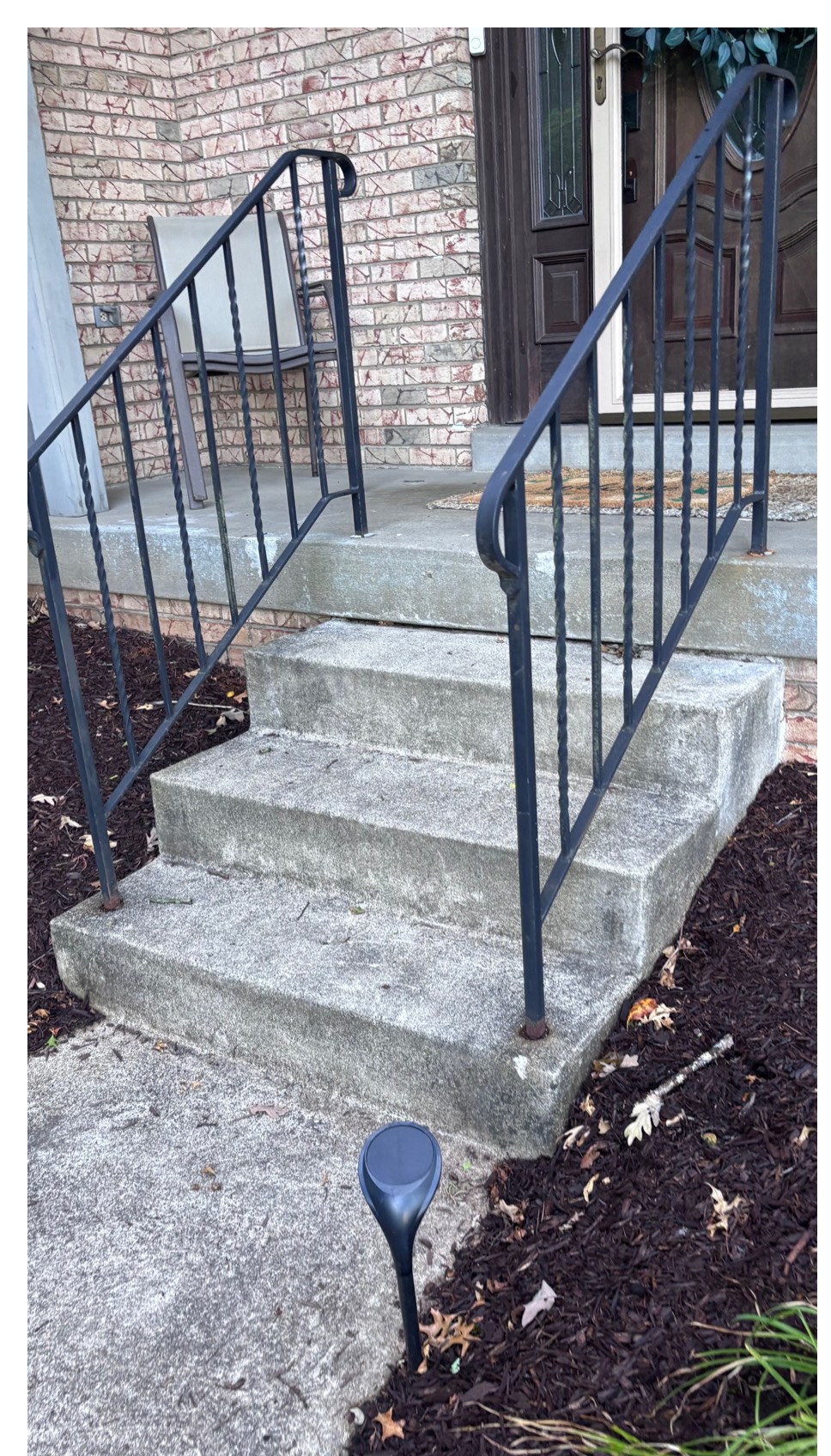 Concrete porch steps before