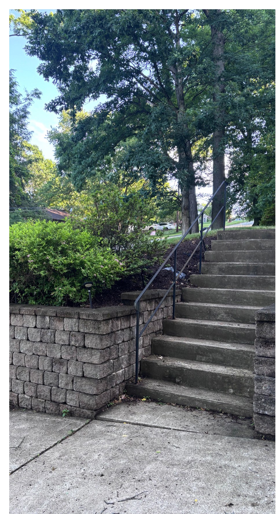 Retaining wall steps before