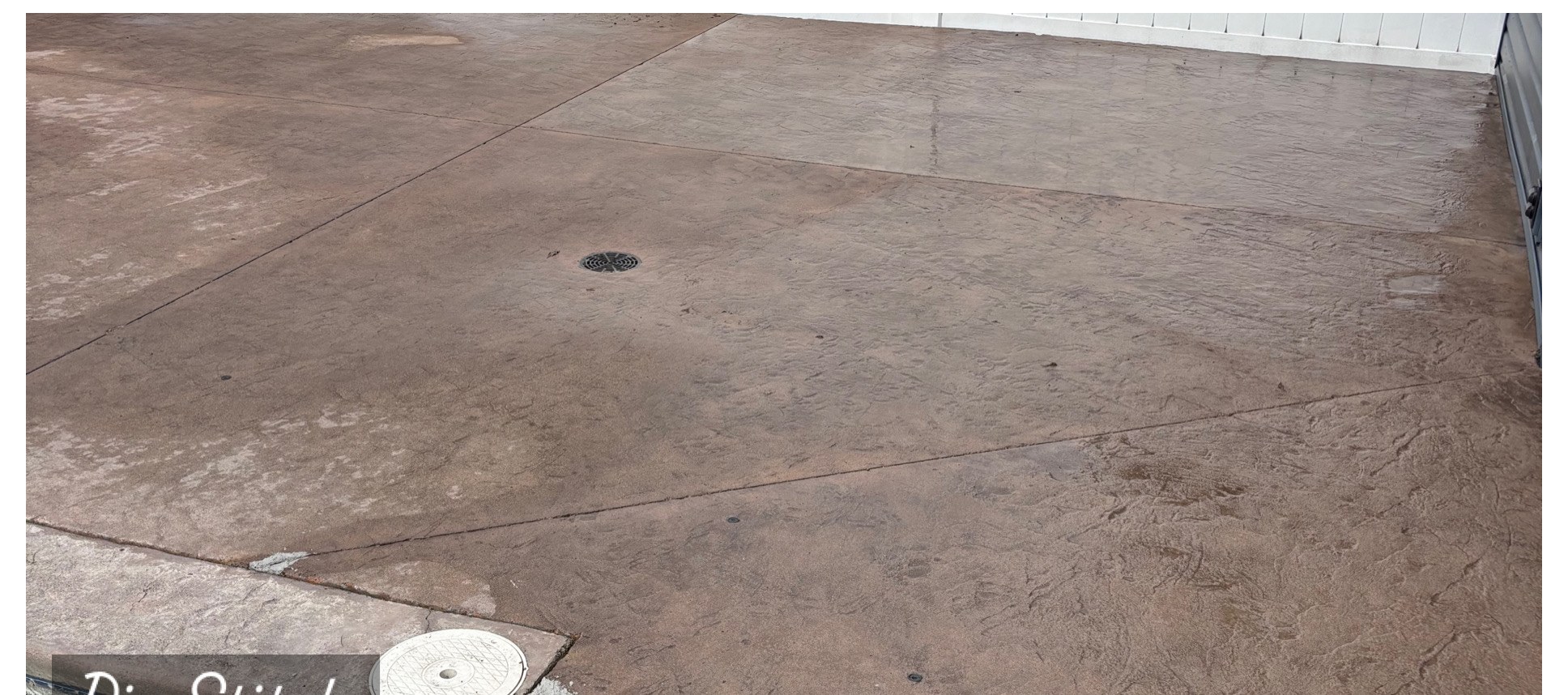 Pool deck stain removal close-up after