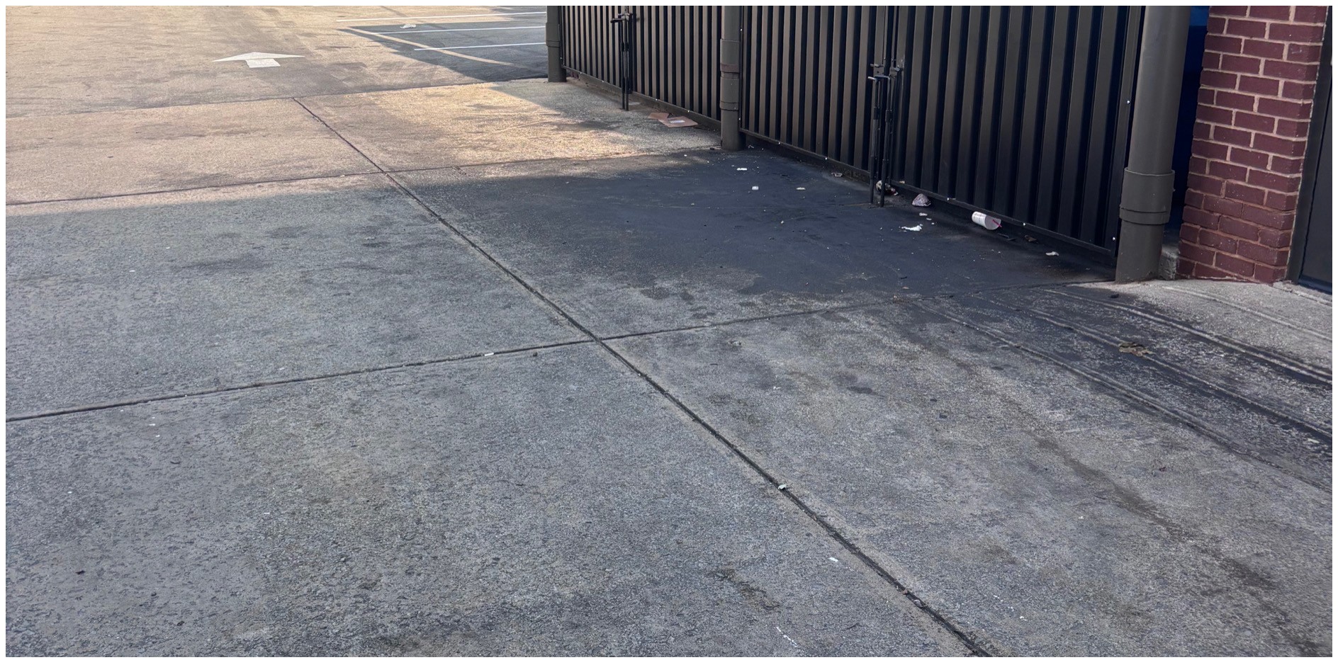 Commercial concrete apron before