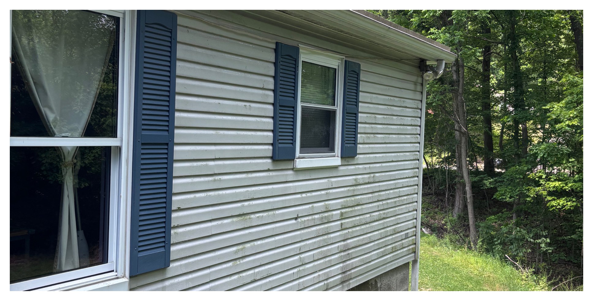 House siding & foundation wash before