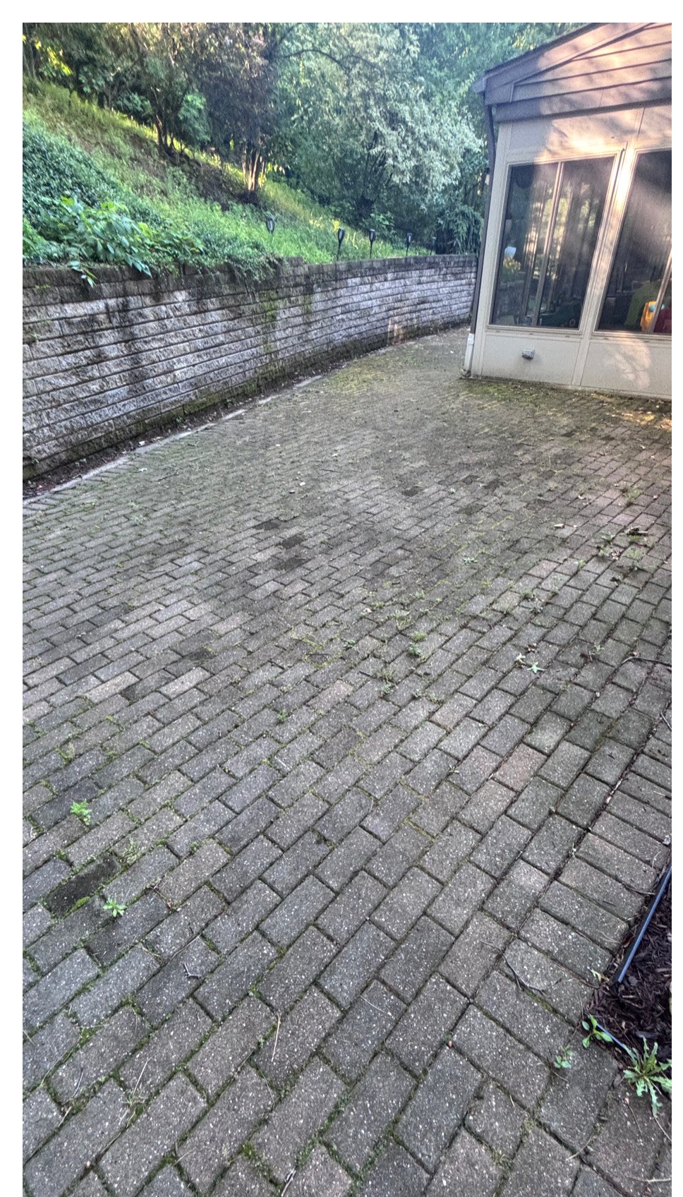 Brick paver back patio before