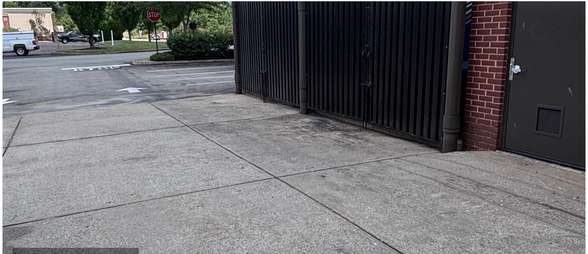 Commercial concrete apron after