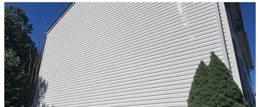 Tall siding wall soft wash