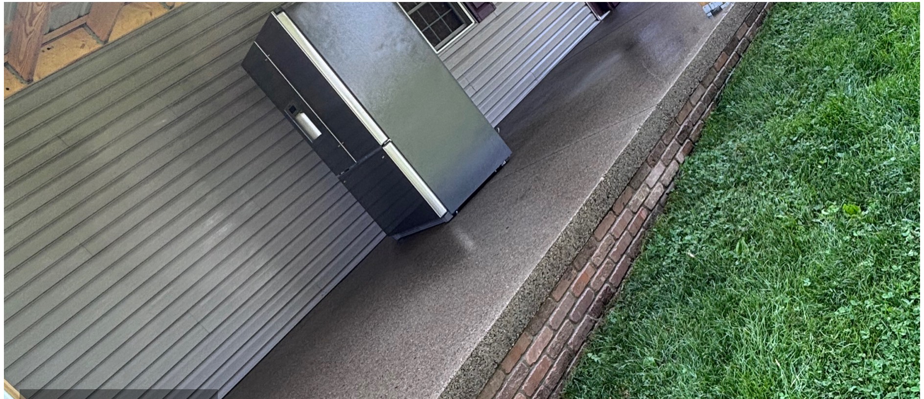 Concrete patio chalk cleanup after