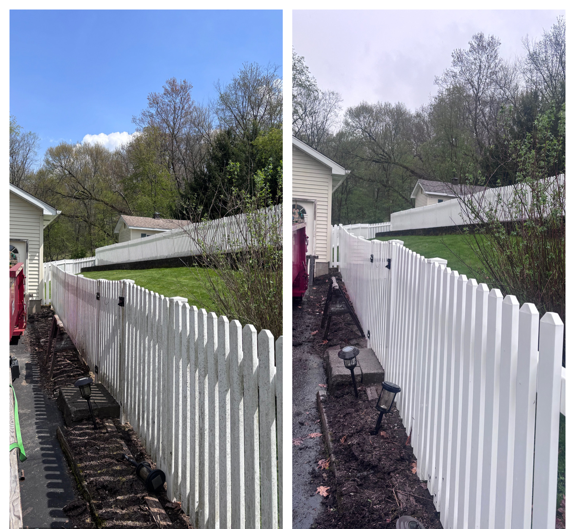 Fence before and after