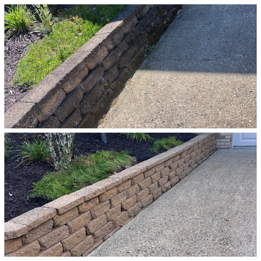 Retaining wall block after cleaning