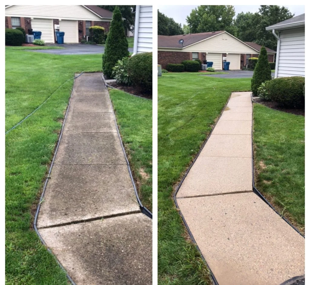 Sidewalk before and after
